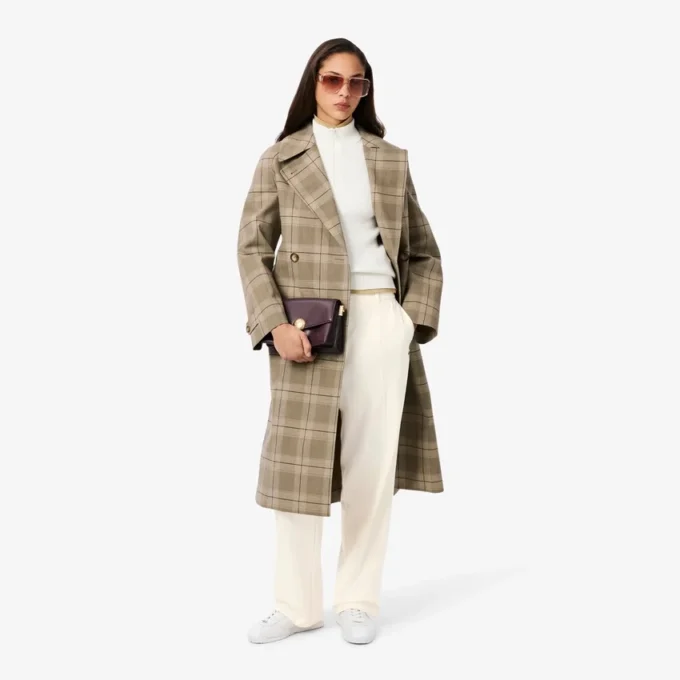 Oversized-Faltenhose aus Flanell für Damen