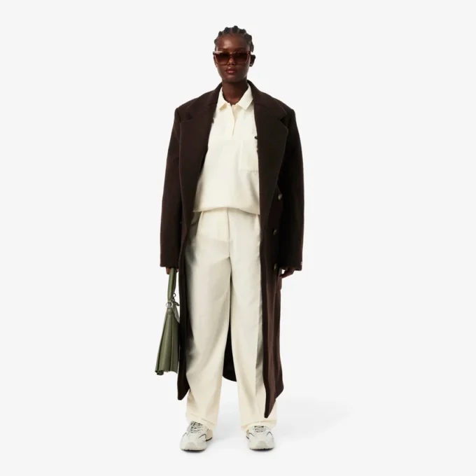 Oversized-Faltenhose aus Flanell für Damen