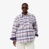 Oversized-Overshirt aus gesteppter Wolle für Damen