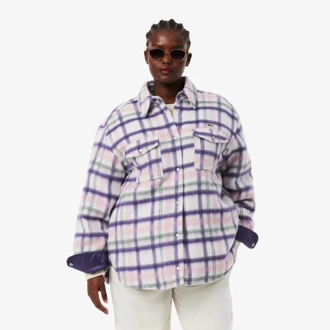 Oversized-Overshirt aus gesteppter Wolle für Damen