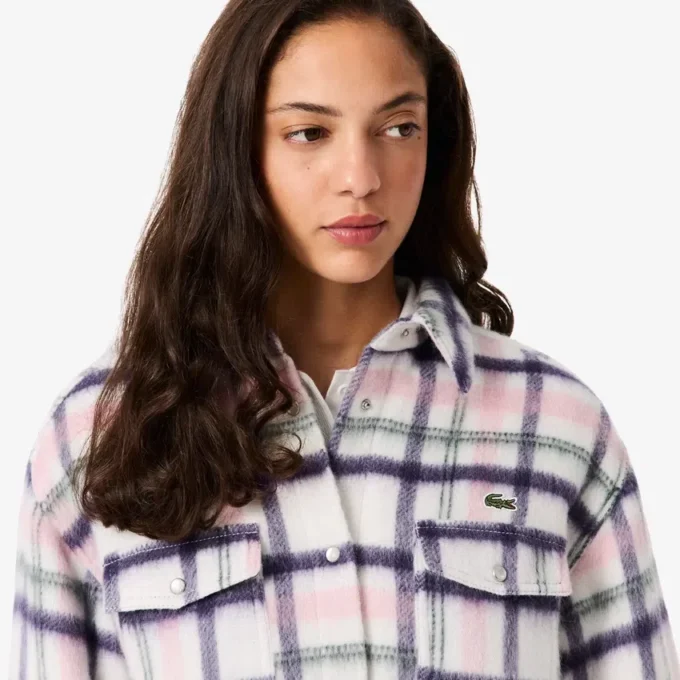 Oversized-Overshirt aus gesteppter Wolle für Damen