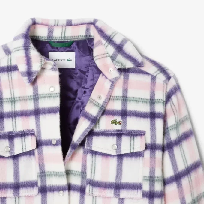 Oversized-Overshirt aus gesteppter Wolle für Damen
