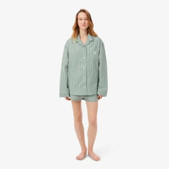 Oversized-Pyjama-Set aus gestreiftem Popeline