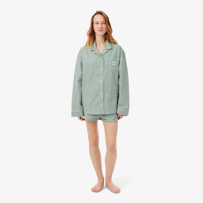 Oversized-Pyjama-Set aus gestreiftem Popeline