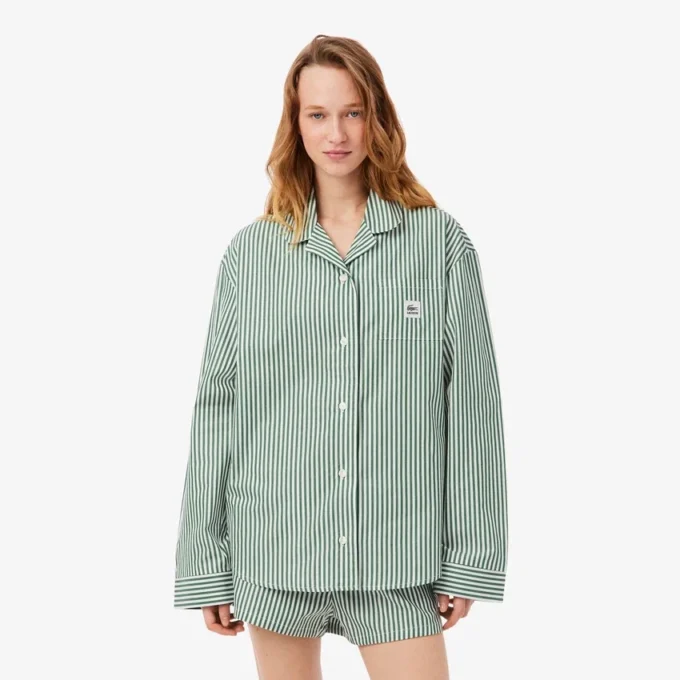 Oversized-Pyjama-Set aus gestreiftem Popeline