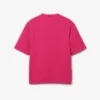 Oversized-Satin-Poloshirt mit Runway-Badge-Akzent