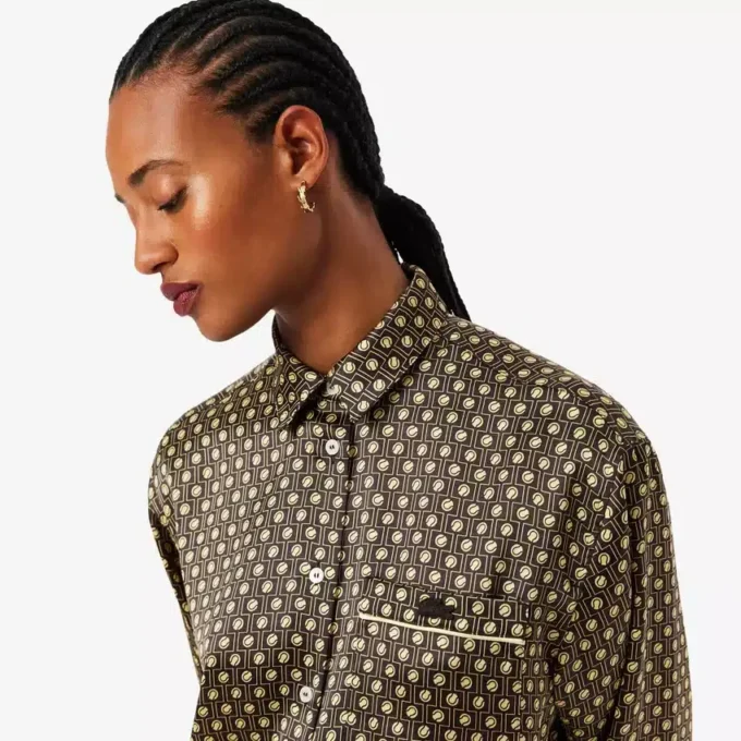 Oversized-Satinhemd mit Print