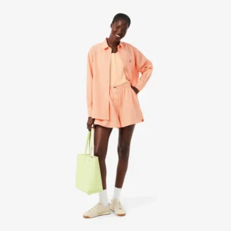 Oversized-Shorts aus Leinen-Blend