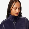 Oversized-Sweatshirt aus Velours mit Reißverschluss für Damen