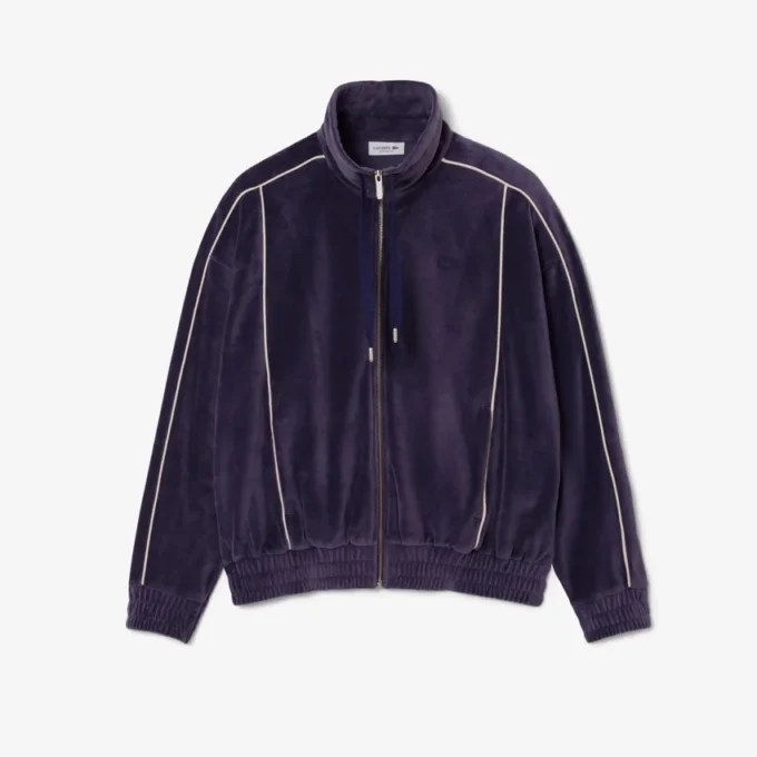 Oversized-Sweatshirt aus Velours mit Reißverschluss für Damen