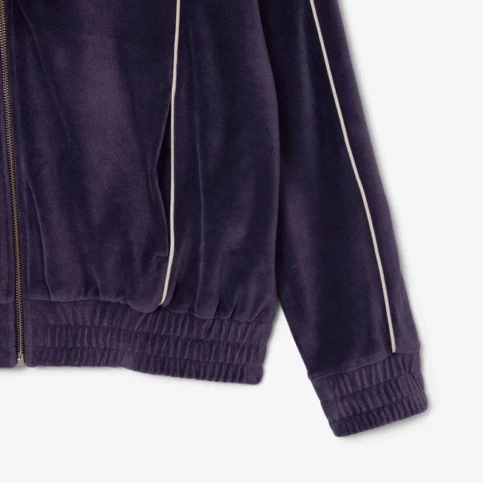 Oversized-Sweatshirt aus Velours mit Reißverschluss für Damen