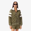 Oversized-Sweatshirt für Damen aus Satin mit Pointelle-Streifen