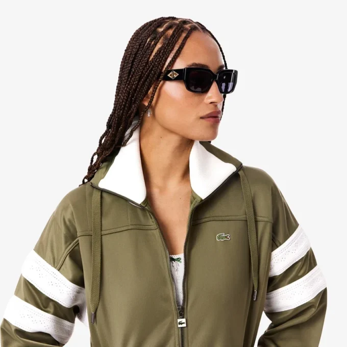 Oversized-Sweatshirt für Damen aus Satin mit Pointelle-Streifen