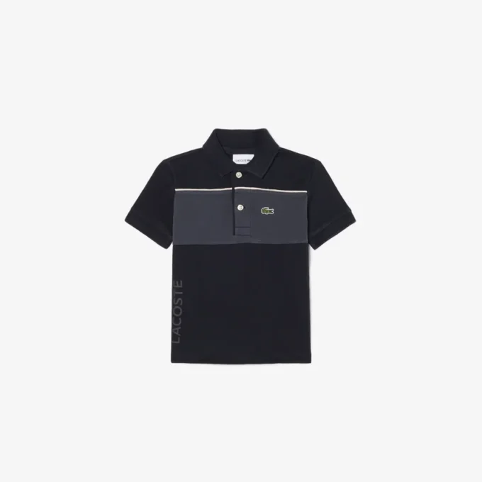 Petit Piqué Poloshirt mit Farbblock-Design