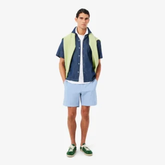 Petit-Piqué-Poloshirt mit Stickerei im klassischen Schnitt