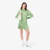 Polo-Kleid aus plissiertem Satin