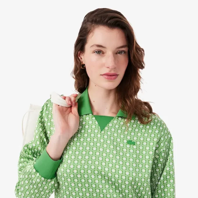 Polo-Kleid aus plissiertem Satin