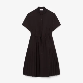 Polo-Kleid aus Wollmischung mit Plissee