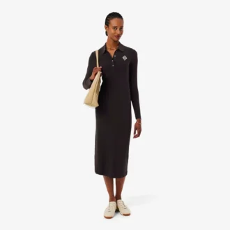 Polo-Kleid mit gesticktem Emblem und schmaler Passform
