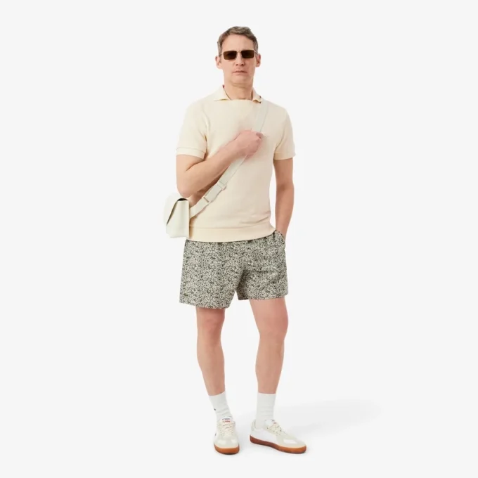 Polohemd aus Baumwolljacquard mit Regular Fit