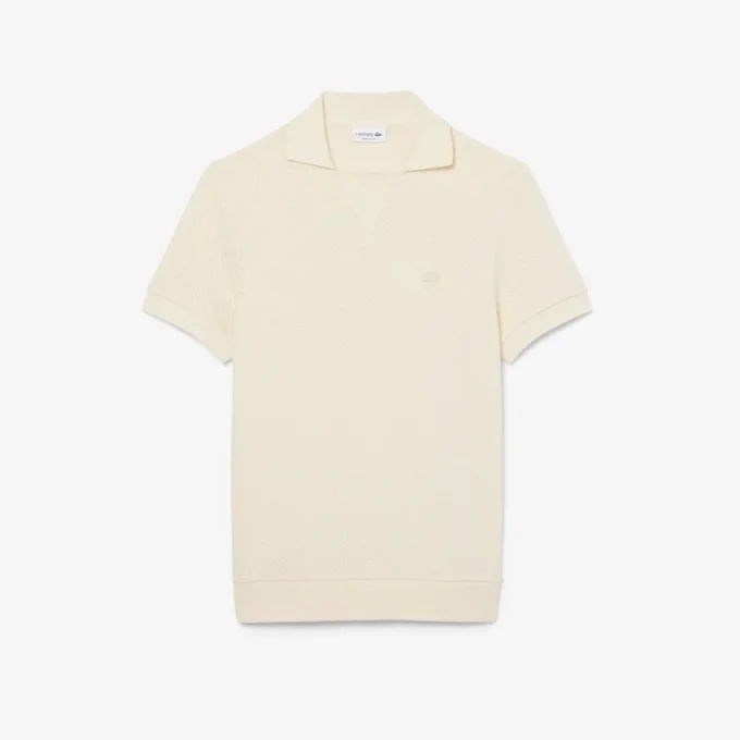 Polohemd aus Baumwolljacquard mit Regular Fit