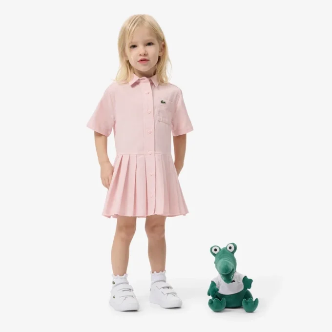 Popeline-Plisseerock-Shirtkleid
