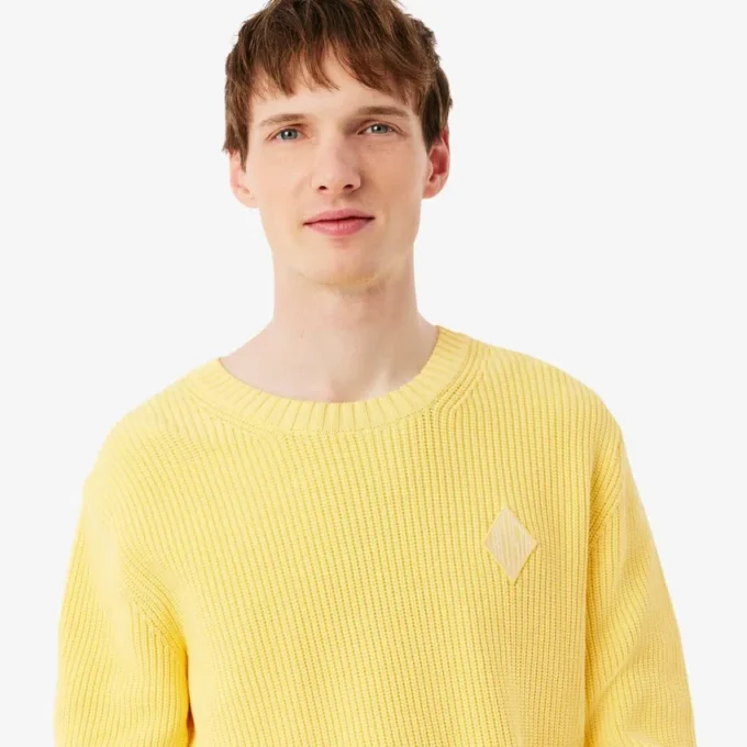 Pullover mit Perlen-Rippstrick-Emblem