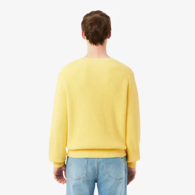 Pullover mit Perlen-Rippstrick-Emblem