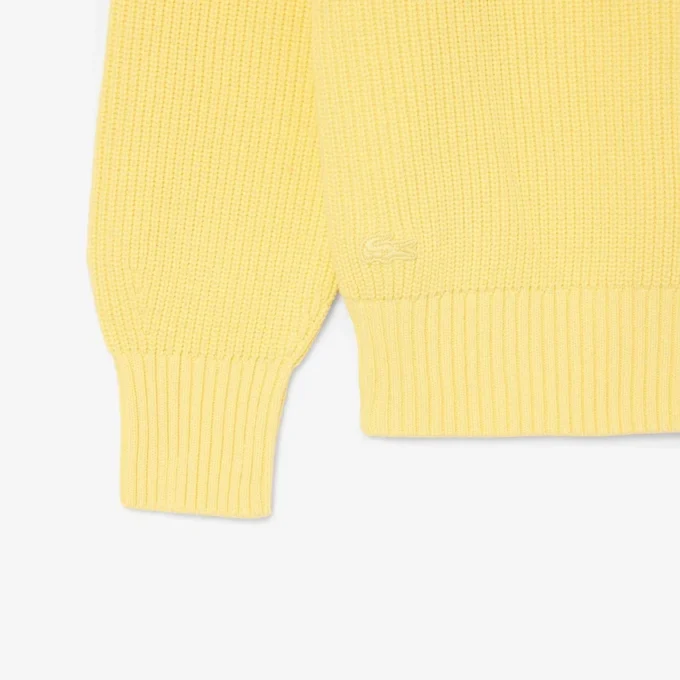 Pullover mit Perlen-Rippstrick-Emblem