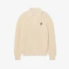 Pullover mit Perlenrippenkragen und Emblem für Poloshirts