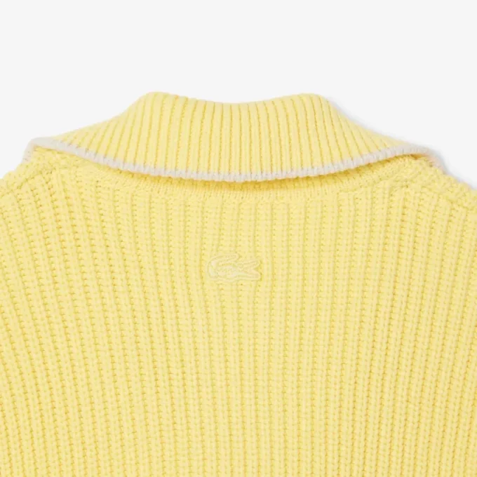 Pullover mit Reißverschluss und Baumwoll-Emblem