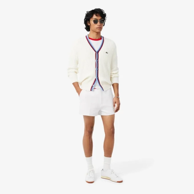 Regular Fit Double-Face-Shorts mit Kontrastbesatz