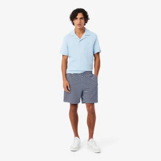 Regular-Fit-Shorts aus gestreifter Baumwolle
