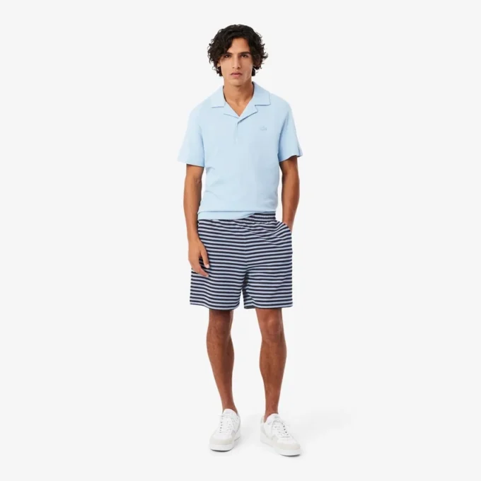Regular-Fit-Shorts aus gestreifter Baumwolle