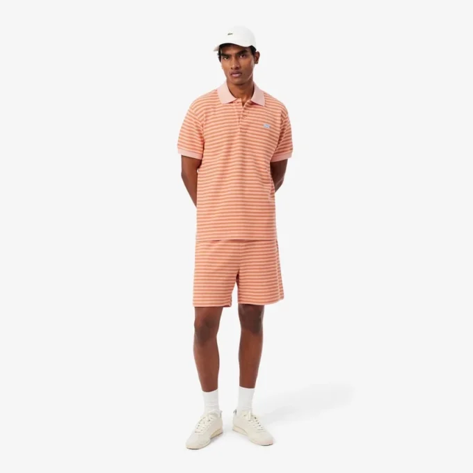 Regular-Fit-Shorts aus gestreifter Baumwolle