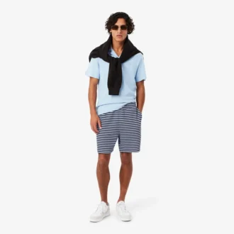Regular-Fit-Shorts aus gestreifter Baumwolle