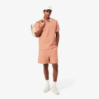Regular-Fit-Shorts aus gestreifter Baumwolle