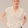 Ärmellose Strickweste aus The Blend mit V-Ausschnitt