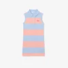 Ärmelloses gestreiftes Petit-Piqué-Poloshirt-Kleid