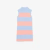 Ärmelloses gestreiftes Petit-Piqué-Poloshirt-Kleid