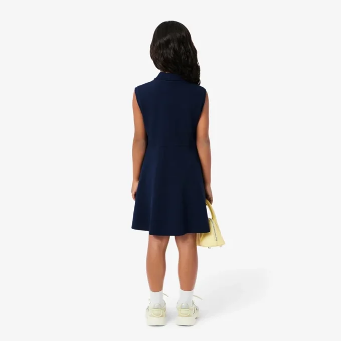 Ärmelloses Stretch-Piqué-Polokleid für Kinder