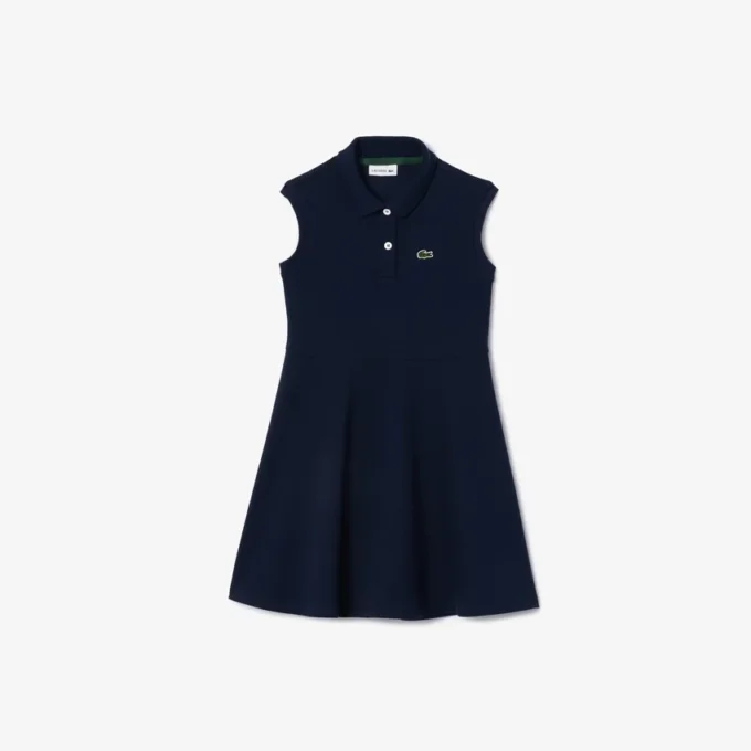 Ärmelloses Stretch-Piqué-Polokleid für Kinder