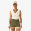 Ärmelloses Stretch-Strick-Tennis-Poloshirt für Damen