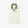 Ärmelloses Stretch-Strick-Tennis-Poloshirt für Damen