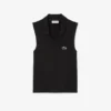 Ärmelloses Stretch-Strick-Tennis-Poloshirt für Damen