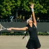 Ärmelloses Stretch-Strick-Tennis-Poloshirt für Damen