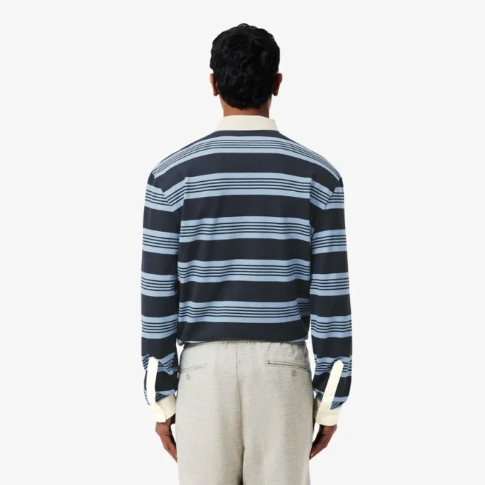 Rugby-Poloshirt mit Streifen im Relaxed Fit