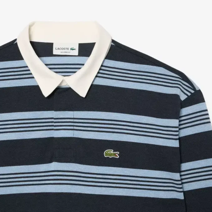 Rugby-Poloshirt mit Streifen im Relaxed Fit