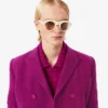 Runway-Blazer aus marmorierter Wolle mit doppelter Knopfleiste