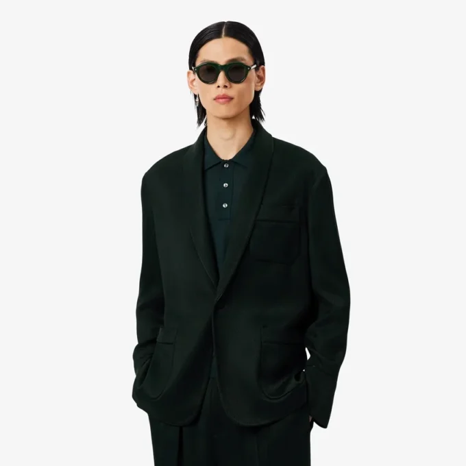 Runway-Blazer aus Satin mit Schalkragen